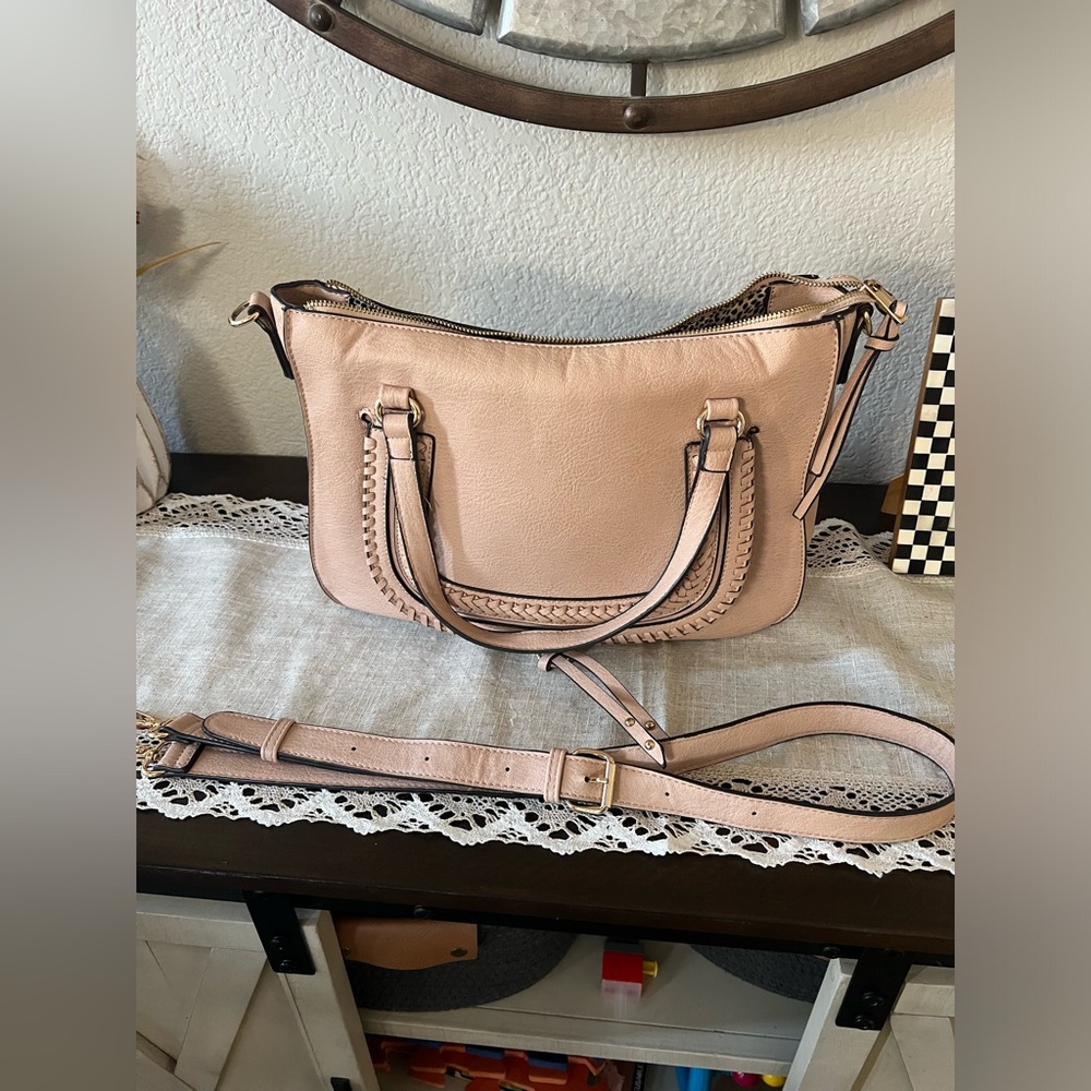 Sole Society large braid blush satchel tote